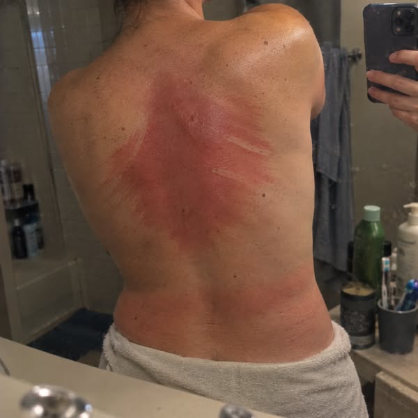 You can tell exactly where your hands stopped.