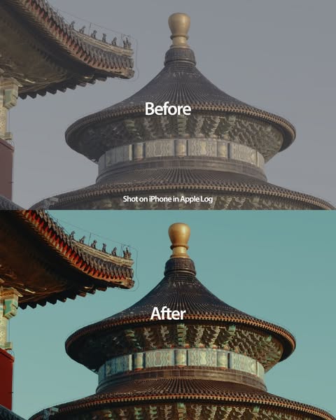 iPhone Apple Log LUTs Pack – Colour Grading Presets for iPhone ProRes