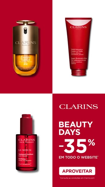 Beauty Days Clarins, com desconto de 35%