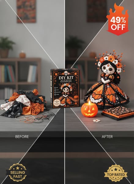 Halloween Patchwork Doll DIY Kit