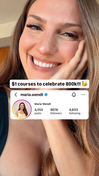 Get 8 Instagram courses for just $8 total (taught by someone with 800k Instagram followers!)