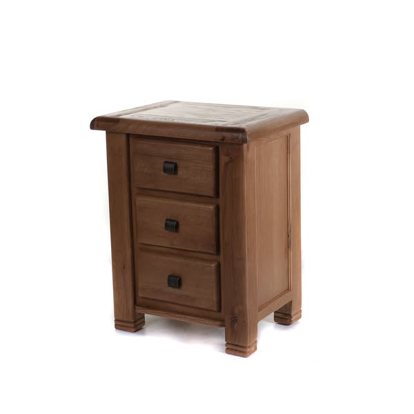 Danube Three Drawer Oak Bedside Locker