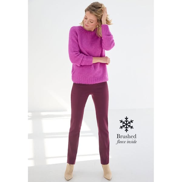 Chloe Fleece Lined Trouser - Bordeaux