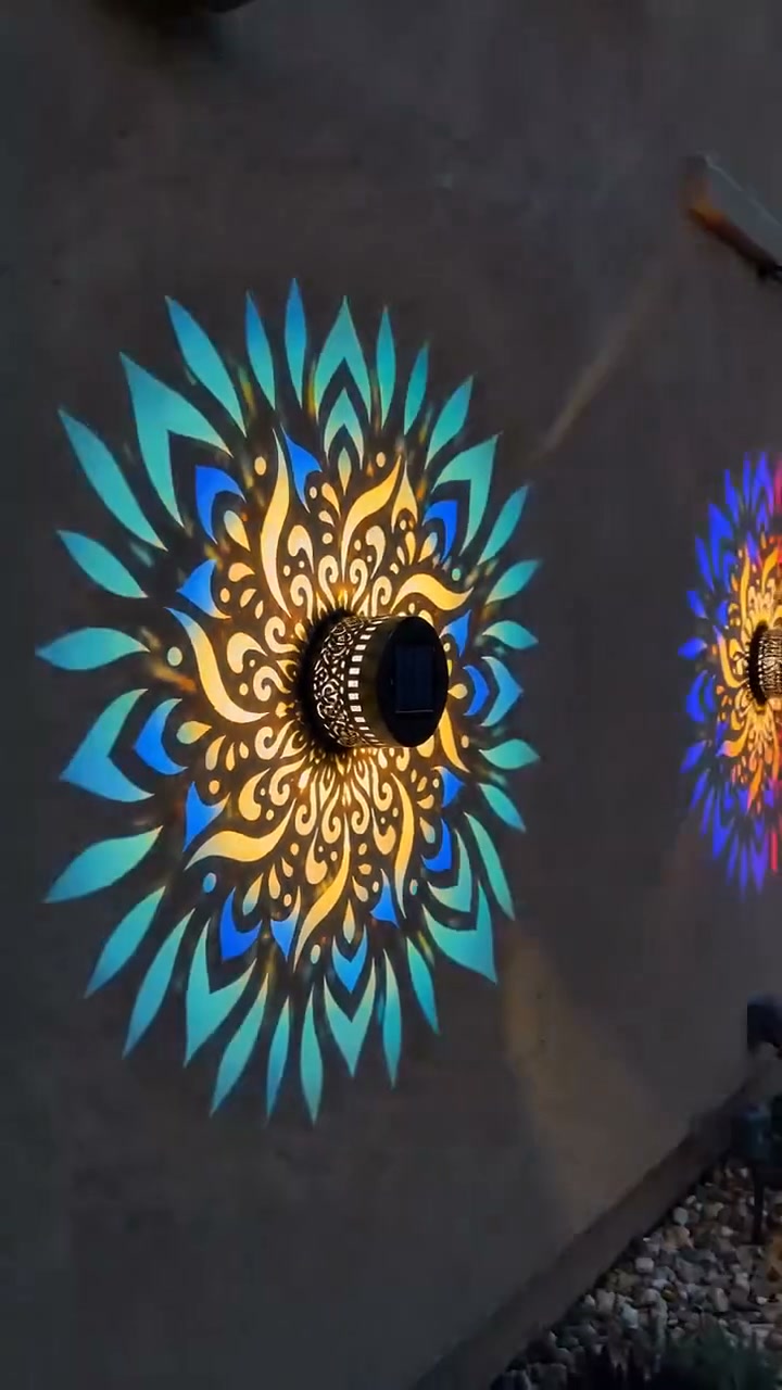 Turn Your Fence Into Night Art | Solar Mandala Wall Projector Light