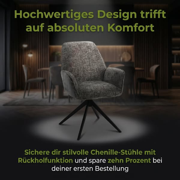 Dunkelgrauer LINELE® Esszimmerstuhl