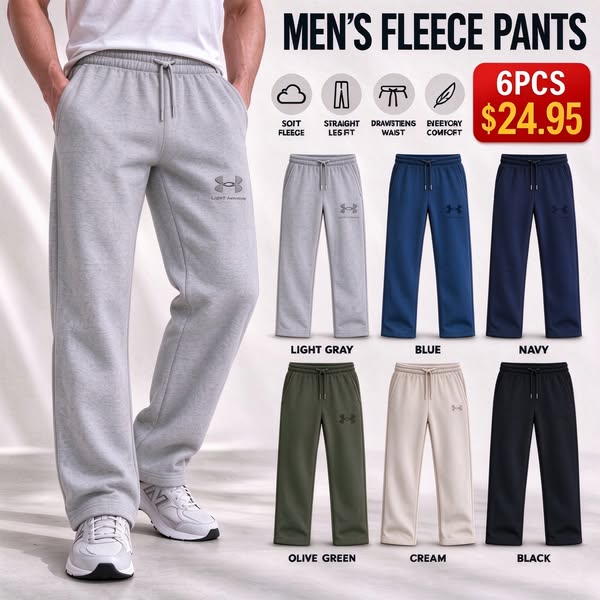 BESTSELLER | 6PCS $24.95 | Men's Straight-Leg Fleece Pants