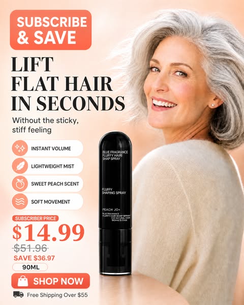 Fluffy Hair Shaping Spray, Peach Scent Volumizing Hair Mist for Long Wear Hold