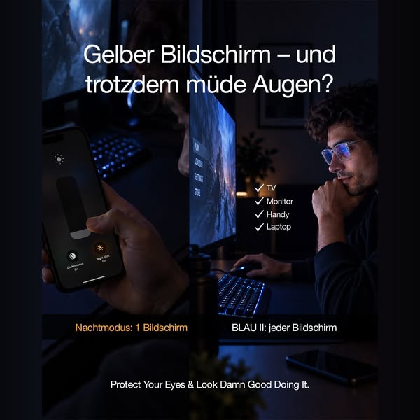 1+1 GRATIS: BLAU II Blaulichtfilterbrille
