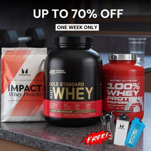 Huge Flash Sale! Whey Protein Up to 70% Off | Deal Ends in 1 Week!