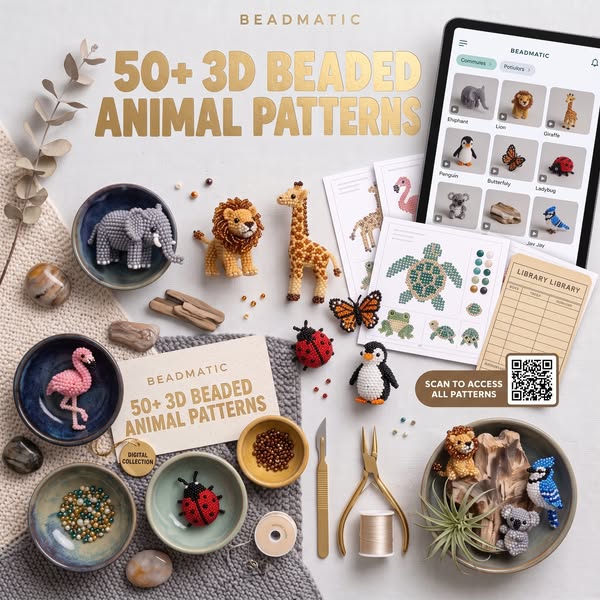 50+ 3D Beaded Animal Patterns