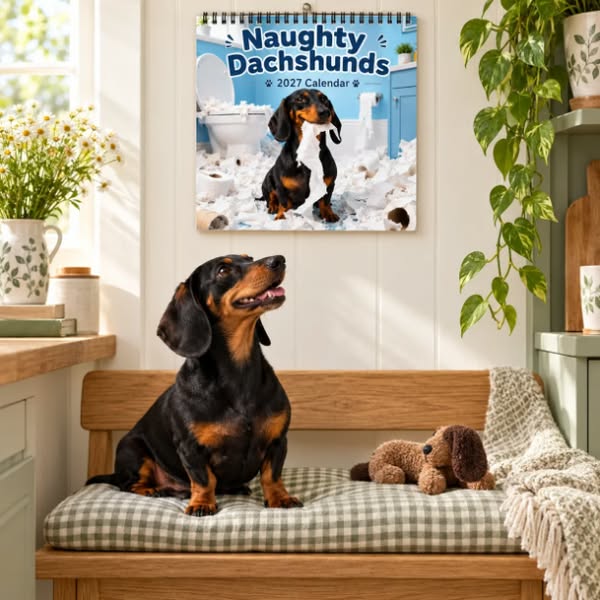 Naughty Dachshunds 2027 Wall Calendar – 12 Months of Mischief, Mayhem & Sausage Dog Smiles