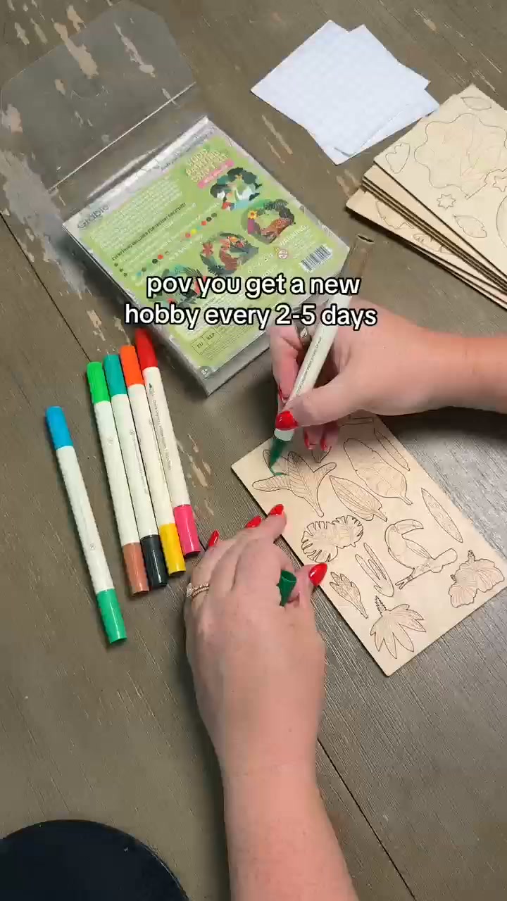 Last Day 49% OFF – Beginner-Friendly 2-Collection Wood Painting Craft DIY Kit | Complete Bundle with 195 Pre-Cut Wooden Pieces, 24 Acry