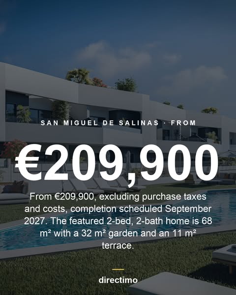 From €209,900. New homes near Torrevieja