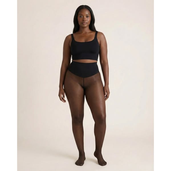 Curvy™ – Fleece-lined tights with a natural sheer look