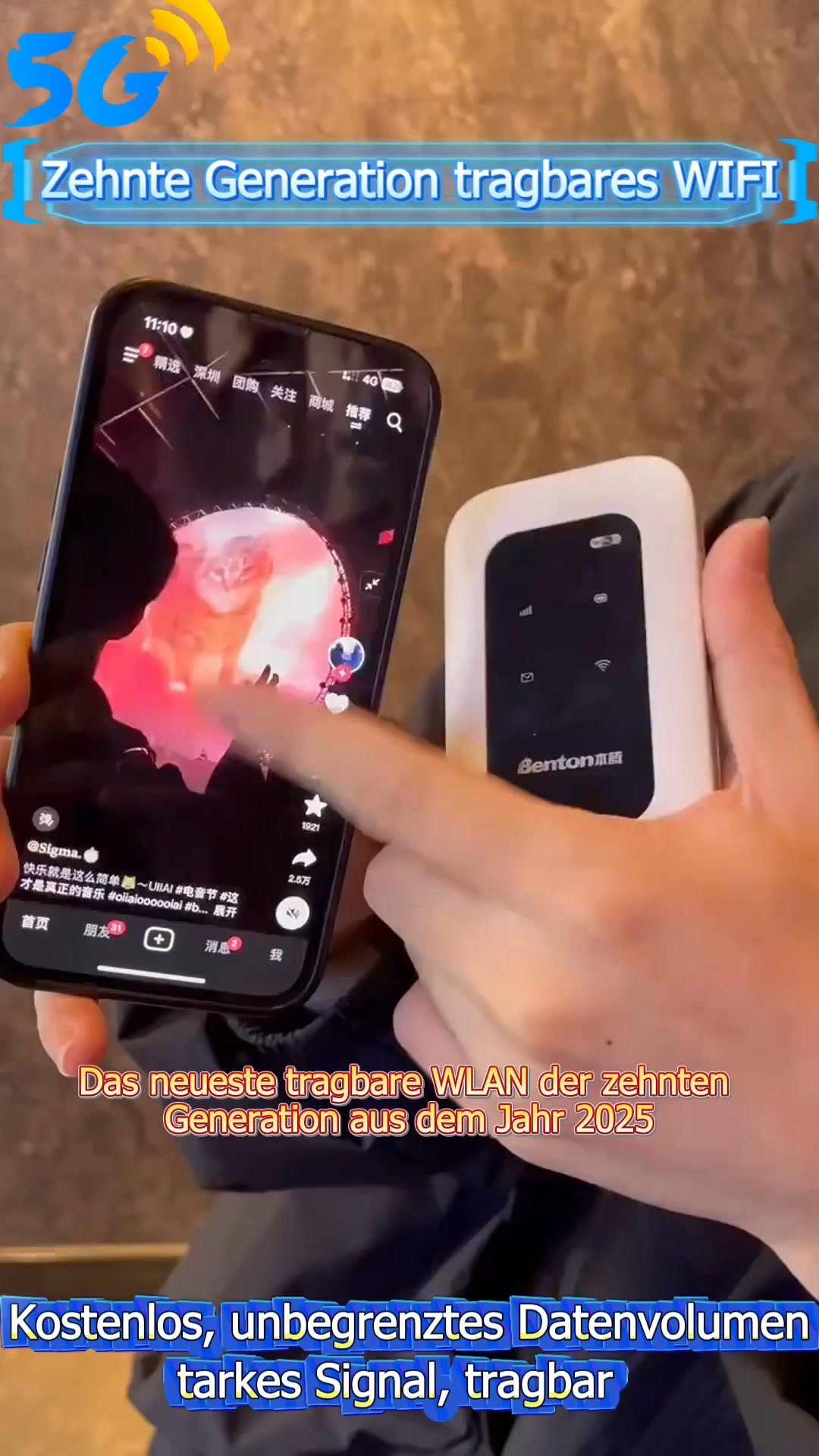 Tragbarer WiFi6 Reiserouter Überall sicheres Hochgeschwindigkeitsinternet ohne SIM & Vertrag