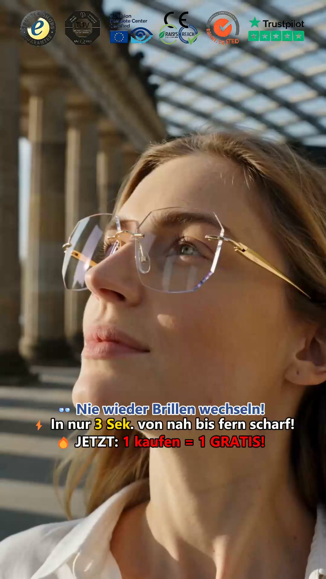 Schluss mit dem ständigen Brillenwechsel! Die smarte Titan-Brille mit 128-Facetten-Schliff