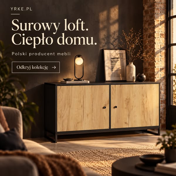 Surowy loft. Ciepło domu.