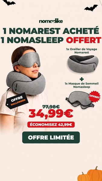 Offre d'Halloween : 1 coussin acheté = 1 masque offert