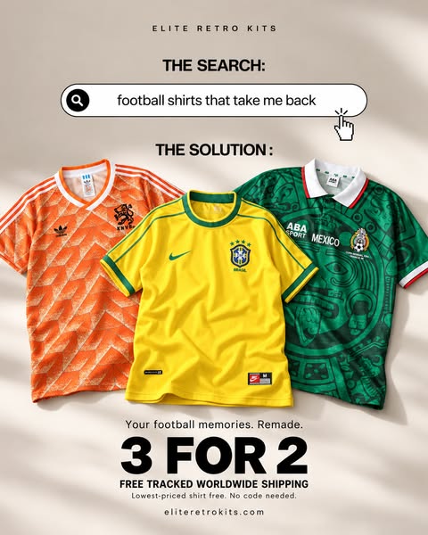 Your Favourite Retro Shirts. 3 for 2.