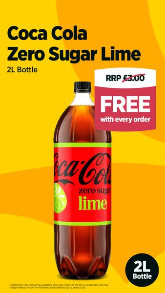 FREE 2L Coke Zero Lime!
