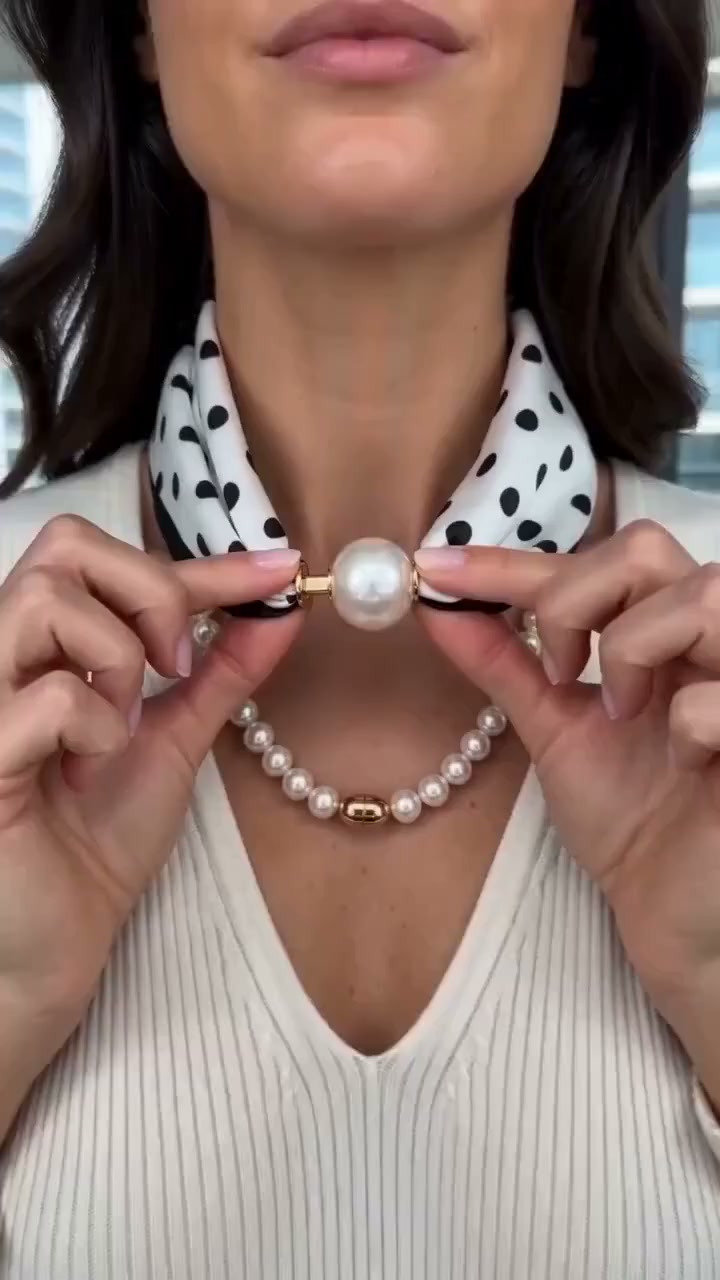 Buy 1 Get 1 Free50% off Pearl Scarf Necklace – Timeless Elegance, Adjustable Bow & Piercing-Free Jewellery