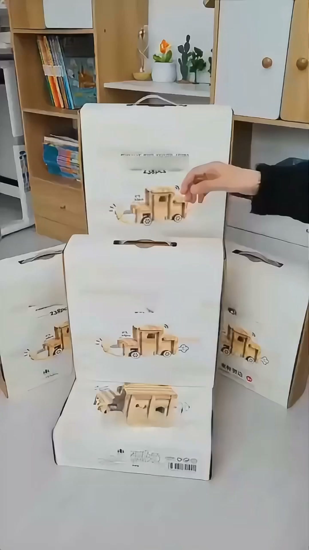 Set de blocs de construction Montessori en bois