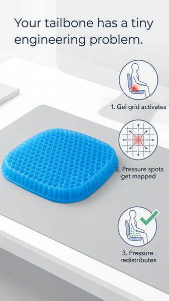 CloudCushion™ Gel Seat Cushion — Egg-Drop Pressure Relief for Office, Car & Home