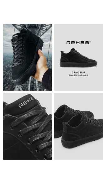 Craig Nub | Zwarte sneaker