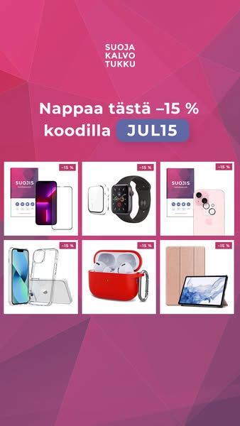 Koodilla JUL15 mobiilitarvikkeista –15 %