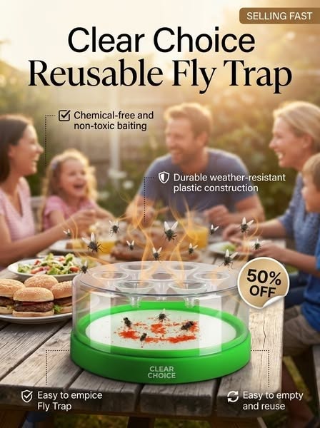 Reusable Fly Trap - 4-hole