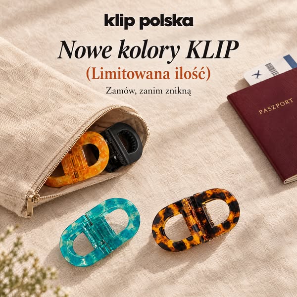 Płaska spinka do torebki i w podróż