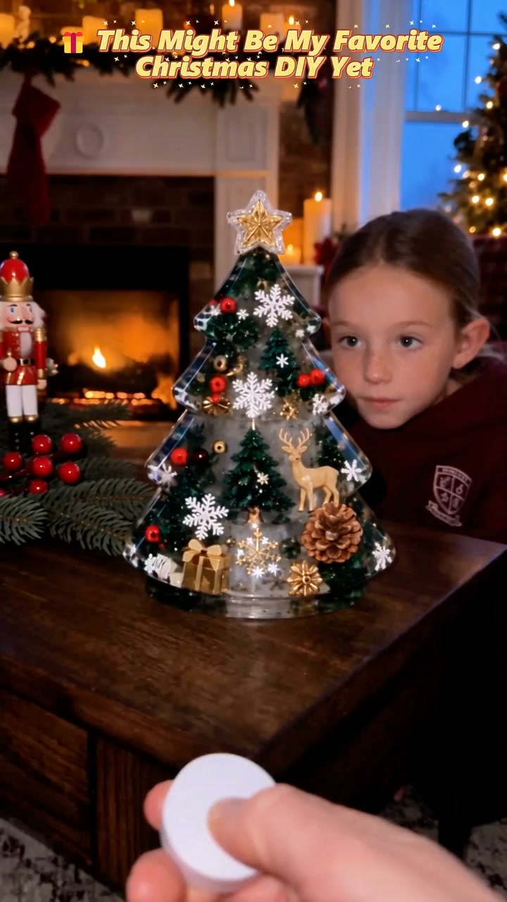 Last Day 49% OFF – Beginner-Friendly Resin Christmas Tree Night Light DIY Kit | Mold, Resin, Fairy Lights & Festive Decorations Included