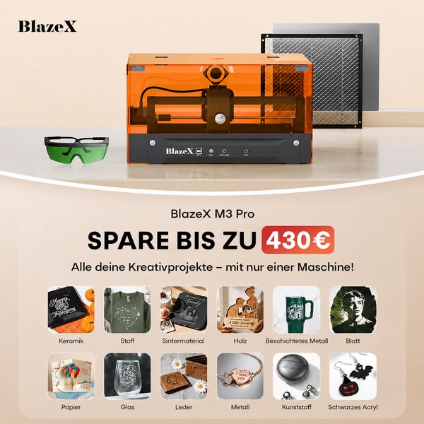 Heute bestellen - LightBurn & BlazeX Software kostenlos dazu!
