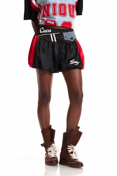 Enkhjargal Stripe Silky Skort
