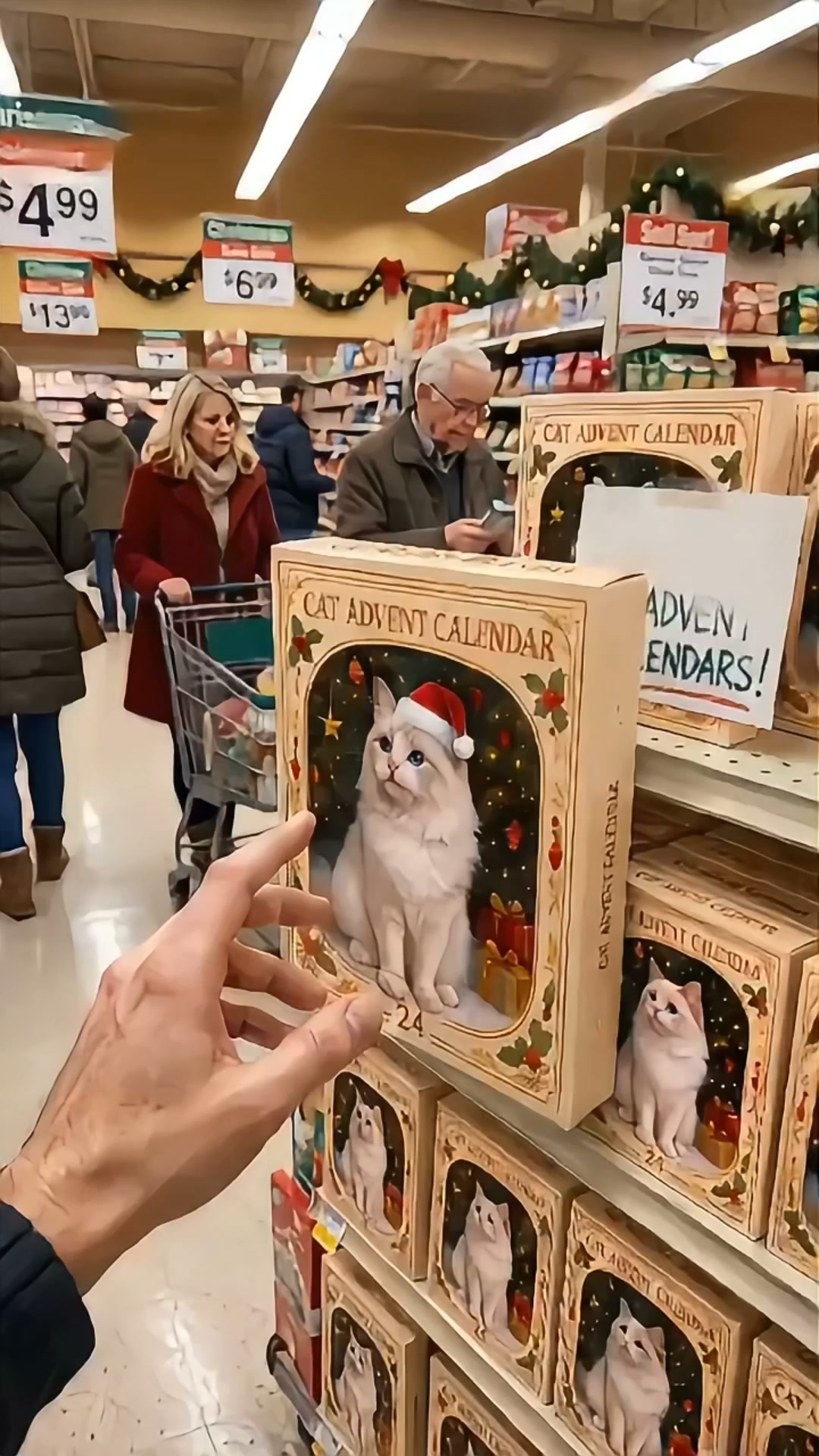 Calendrier de l’Avent 3D avec chats et boîtes surprises