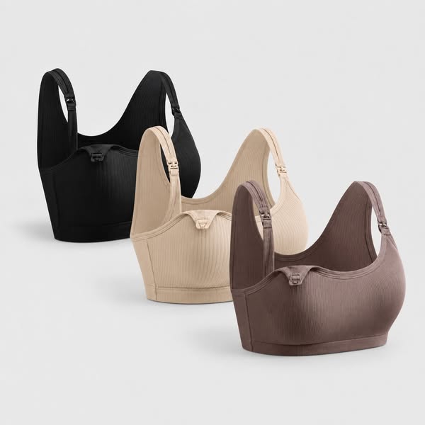 Seamless Nursing Sports Bra Maternity Wireless Ribbed - Set of 3 €59.90
