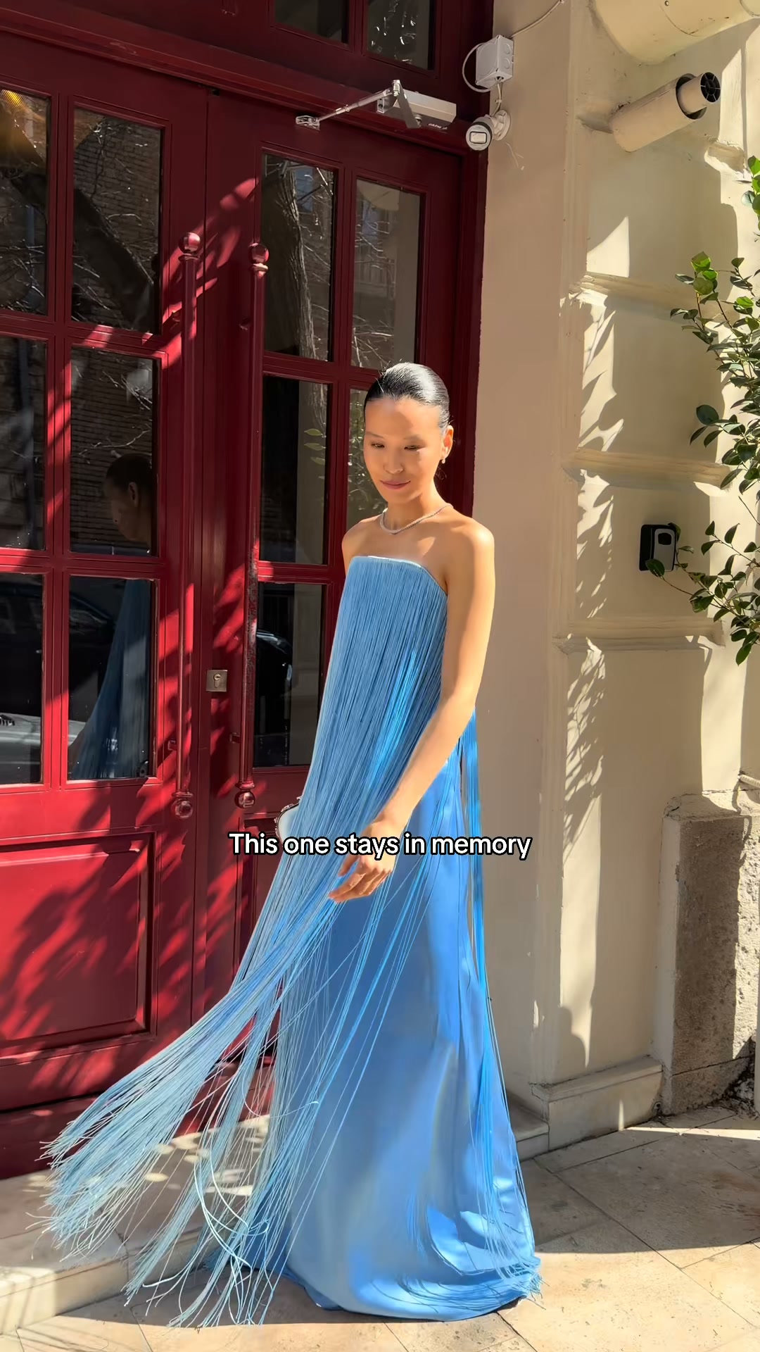 Luciana Tassel-Trimmed Strapless Maxi Dress In Blue