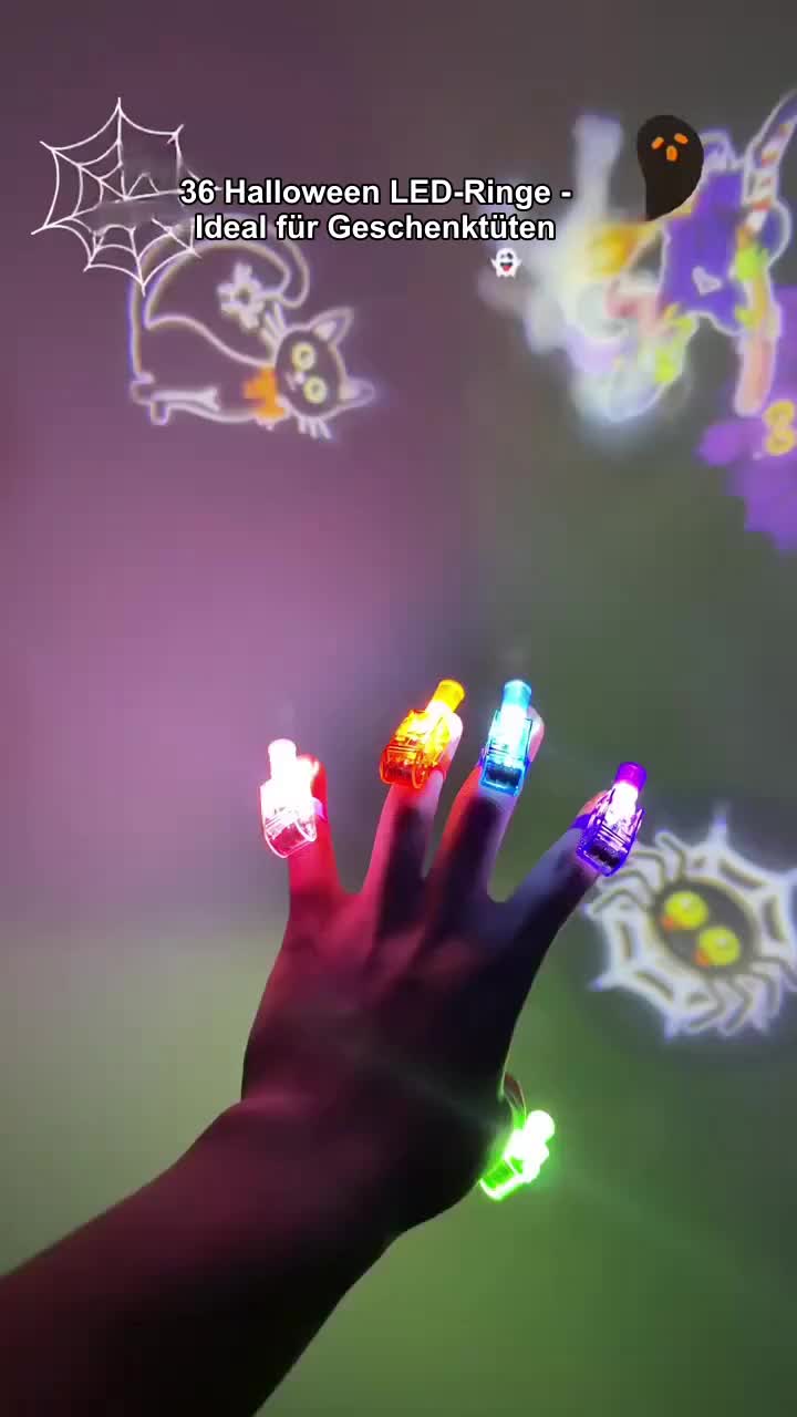 LED-Projektionsfingerlichter im Halloween-Motiv