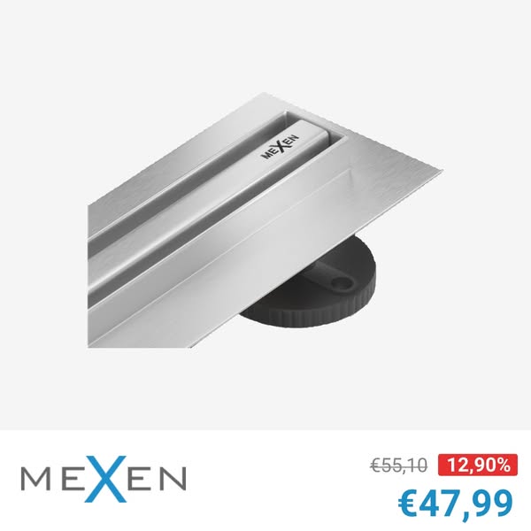 Mexen Flat 360° Slim swivel linear drain 70 cm, Chrome - 1041070