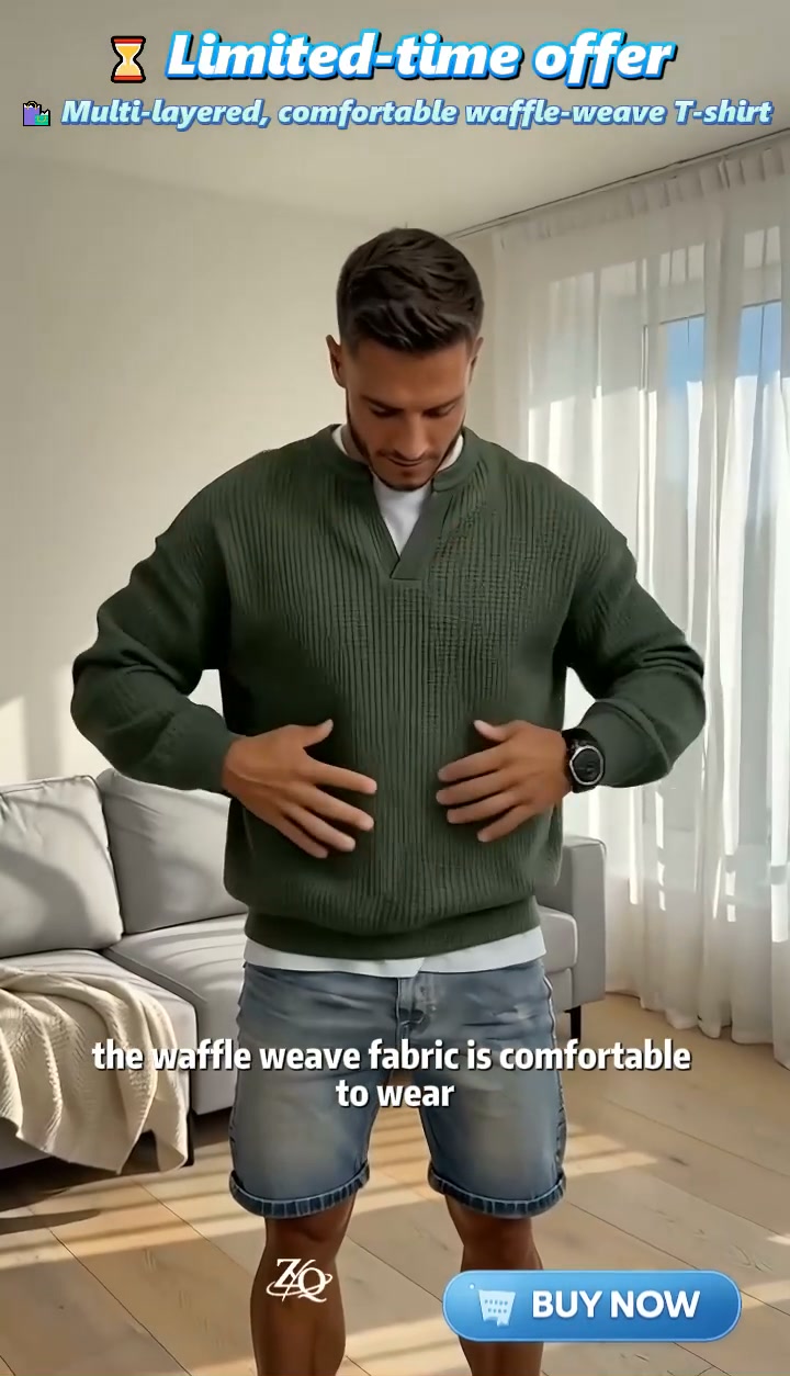 Layered Comfort Waffle Tee
