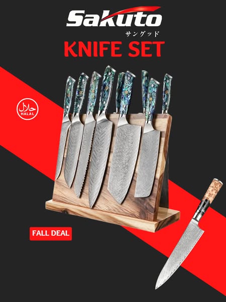 Ultra-Sharp Japanese Damascus Chef Knives On Sale