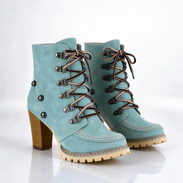 Lug Sole Block Heel Boots, Now on Sale