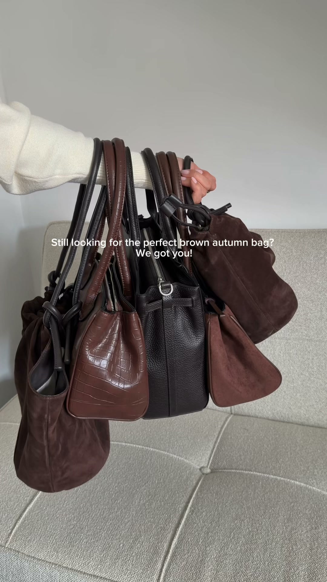 autumn essentials in brown