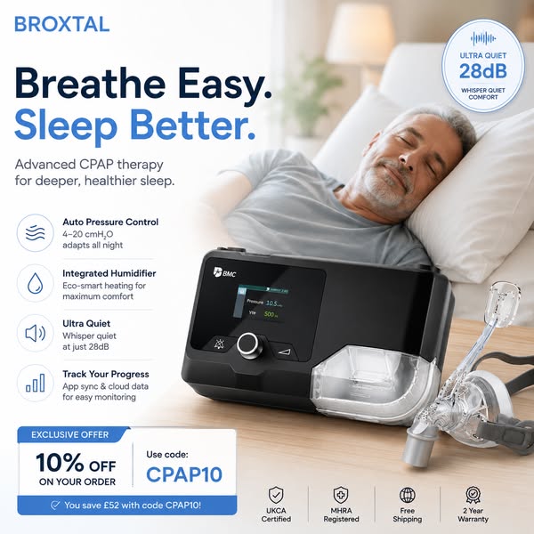 Auto CPAP Machine + Free Mask | UKCA & MHRA Certified