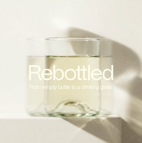 Rebottled products - glassware made from wine bottles