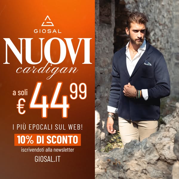 Cardigan uomo giacca con bottoni maglia pochette invernale casual blu GIOSAL-M2664A