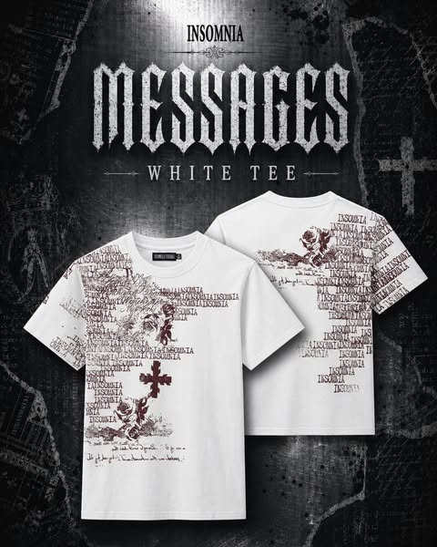 White Messages Tee