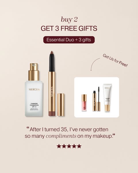 Essential Duo (+3 FREE GIFTS) | Makeup Bundles & Sets | Meroda Cosmetics