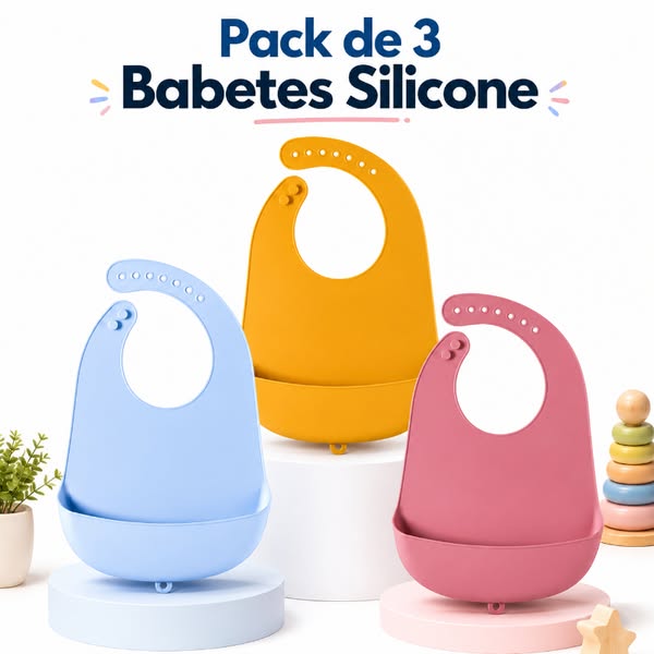 Pack de 3 Babetes Silicone