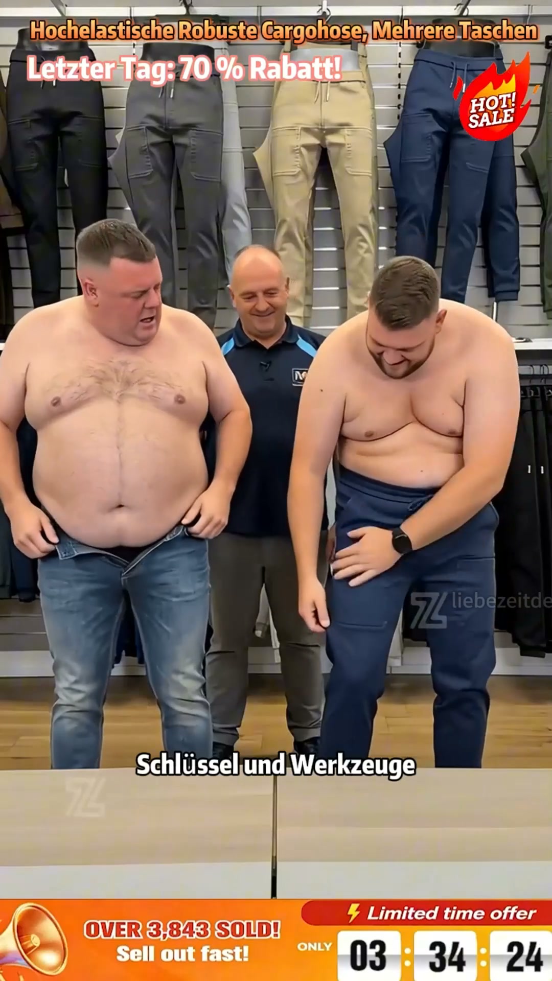 Letzter Tag 60% Rabatt!MultiPants – Hochelastische, strapazierfähige Cargohose mit vielen Taschen